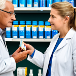 **

"A pharmacist in a modern Dutch pharmacy, counseling a fully clothed elderly patient about potential drug interactions, focusing on antistollingsmiddelen (anticoagulants) and NSAIDs. The patient is dressed in appropriate attire, holding a bag of medications.  Safe for work, appropriate content, fully clothed, professional, perfect anatomy, correct proportions, natural pose, well-formed hands, proper finger count, natural body proportions, high quality."

**