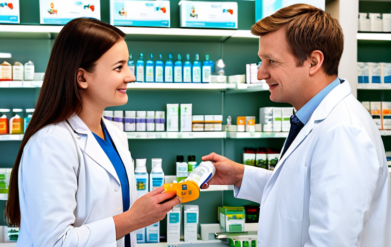 Modern Apotheek with Robot Assistance**
"A bright and clean modern Dutch apotheek (pharmacy) interior, featuring a friendly pharmacist assisting a customer. In the background, a robotic arm is dispensing medications. The pharmacist is wearing a professional lab coat and the customer is casually but modestly dressed. Safe for work, appropriate content, fully clothed, professional, perfect anatomy, correct proportions, well-lit, family-friendly. Focus on technology enhancing customer service."
**